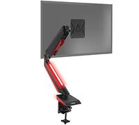 Duronic DMGM5X1 Supporto Monitor | Supporto da scrivania con luci LED Rosse Integrate | Altezza Regolabile e orientabile | per Monitor da 15”-32” | capacità 8 kg | VESA 75/100