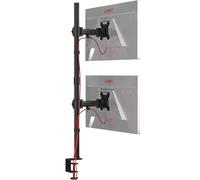 Duronic DMT252VX1 BK Supporto Monitor doppio per 2 schermi da 13-32 pollici, Braccio monitor PC ergonomico fino 8kg, VESA 75/100, regolabile altezza inclinazione girevole, per ufficio casa, nero