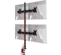 Duronic DMT254 BK Supporto da scrivania per monitor 13"-32" | Per 4 schermi fino a 8kg | Altezza regolabile | Staffa da 100 cm | Inclinazione +90°/-35°, rotazione 180°, rotazione 360°| VESA 75/100