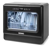 Duronic DW10 BK Lavastoviglie Compatta da Tavolo 1050W, Mini Lavastoviglie Portatile Salvaspazio con Serbatoio Acqua, 5 Programmi Eco Rapido Intensivo Asciugatura, LED Touch per Piccola Cucina Camper