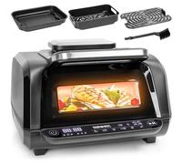 Duronic FG19 Air fryer Grill, Friggitrice ad aria calda 3L, Grill Forno 1900W, Senza olio con finestra di controllo, 3 Accessori Cottura, Per patatine fritte, polpette, pesce, Forno 2in1