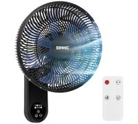 Duronic FN12 BK Ventilatore da Parete 34 cm, Telecomando, 50W, Oscillante