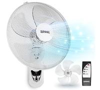Duronic FN55 WE Ventilatore da parete 60 W 5 pallidi da 40 cm testa oscillante con timer a 3 velocità telecomando motore potente e silenzioso supporto da parete scorrevole smontabile al volo