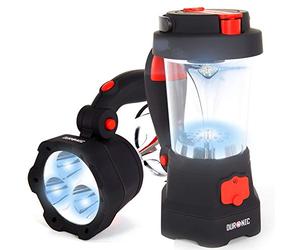Duronic Hurricane - Lampada a lanterna a dinamo e USB, con 10 LED, con segnale di emergenza rosso, lampeggiante, 3 LED, ideale per campeggio, escursioni, giardino, fai da te