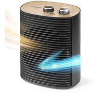 Duronic HV32 BK Stufetta Elettrica Portatile 2000W, Termoventilatore Compatto Silenzioso, 3 Modalità, Termostato Regolabile, Protezione Anti-Ribaltamento, Mini Heater per Casa e Ufficio