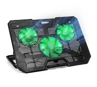 Duronic Laptop Cooling Pad LC3: Supporto di raffreddamento laptop da 14"-17,3" con velocità della ventola regolabile a 1400 giri/min, 6 livelli di altezza, luci LED, design leggero ed elegante