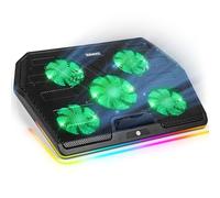 Duronic Laptop Cooling Pad LC4: Supporto di raffreddamento per laptop da 11"-17.3" con velocità della ventola regolabile a 1400 RPM, 2 livelli di altezza, luci LED e RGB, per lavoro, studio e gioco