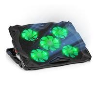Duronic LC1 Laptop Cooling Pad Raffreddatore ergonomico per laptop con 5 ventole di raffreddamento silenziose, leggero, regolabile in altezza e con luci LED, perfetto per lavoro, studio e il gioco