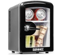 Duronic MFW4 BK Mini Frigo Termoelettrico Portatile 4L per Cosmetici e Bevande, Skincare Mini Cooler, Funzione Caldo/Freddo, 6 Lattine AC/DC 12V Auto e 220V Casa, Frigo elettrico per Ufficio Nero