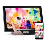 Duronic PF1D BK Cornice Digitale da 10,1 pollici Wi-Fi, Touch Screen IPS 1280x800, Memoria 32GB, USB-C, Stand Ricarica, Frameo App - Cornice Foto Elettronica Nero per Condivisione Immagini