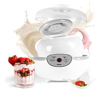 Duronic YM1 Yogurtiera elettrica automatica - 1 vasetto in ceramica da 1.5 litri - Macchina per yogurt con display digitale timer impostabile - Ideale per preparare yogurt fatti in casa