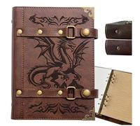 DUROTAN DND Journal - Taccuino con drago, per regali di D&D, Dungeons and Dragons, taccuino per giocatori di dm, ricaricabile, in pelle, formato A5, 400 pagine, per uomini e donne (2 rosso-drago)