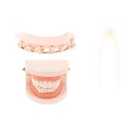 Dusarls Grillz per denti a goccia d'acqua, per hip hop, con tappo antigoccia, per uomo e donna, costume da rapper, Placcato, Semplice