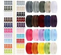 Duscdesp 60 m, 20 colori, chiusura lampo infinita con cerniera, chiusura lampo fai da te, divisibile con 100 cursori, chiusura lampo, set di riparazione per cucito, artigianato e borsa (20 colori)