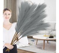 Duscdesp Erba della pampa artificiale, 110 cm, 6 pezzi, grande erba della pampa, soffice erba della pampa finta essiccata alta per vasi da pavimento, pampa per matrimoni, soggiorno, camera da letto,