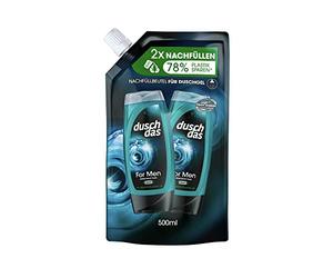 Duschdas Gel doccia 3 in 1 e shampoo per uomini, sacchetto di ricarica per bagno doccia con formula profumata Fresh Energy garantisce un inizio rinfrescante della giornata, 500 ml, 1 pezzo