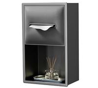 Duschnich in acciaio inox, scatola per fazzoletti da incasso, bagno impermeabile nicchia integrata, scaffale per interni, grigio + 20 x 33 x 12 cm / 7,87 x 12,99 x 4,72 pollici