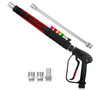 DUSICHIN Pistola a bacchetta lunga 96,5 cm, lancia a 3 stadi, 6 ugelli, per lavaggio auto, marciapiedi, recinzioni, pulizia 4000 PSI ad alta pressione su idropulitrici a gas o elettriche