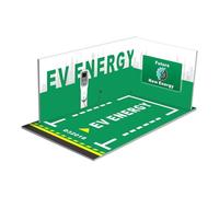 DuskHaven 1/24 Garage Display Case Scene Layout Scene Decoration Parking Space Vehicle Garage Showcase Layout DIY LED Lighting, Verde
