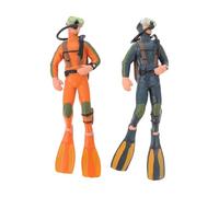 DuskHaven 2 Pezzi Action Figure Miniatura Subacqueo Ornamento Figurina Creativa in PP per Modellismo Paesaggistico Adatto per Regalo Esposizione, 2 Statuette di Subacquei