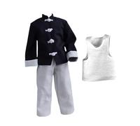 DuskHaven 3 Pezzi Cappotto E Pantaloni Gilet in 1/12 Costume per Bambola Fatto a Mano per Modello di Bambola da 6 Pollici Accessorio per Action Figure mas, Set Bianco Nero