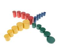 DuskHaven Blocchi Cilindrici in Legno, Giocattoli Matematici, Giocattoli per Bambini