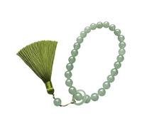 DuskHaven Bracciale Perle Braccialetto Catena Donna Gioiello Vetro Lucente Ornamento Floreale Finitura Liscio Adatto a Regalo Anniversario Meditazione, Verde