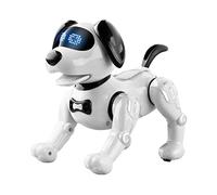 DuskHaven Cane Robot Telecomandato Interattivo, Animale Domestico Robotico, Interazione Alimentare, Giocattolo per Cani Robot in Verticale, Cucciolo Acrobatico, Bianco