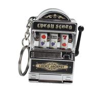 DuskHaven Fruit Machine Portachiavi Mini Slot Macchina Giocattolo Portatile Classica Portachiavi Pendente Gioco Arcade in Materiale Durevole Facile da, Argent