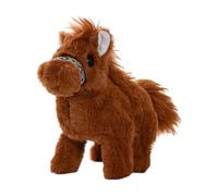 DuskHaven Giocattolo Elettrico a Forma di Cavallo Che Cammina con Suoni, Simulazione Interattiva, Bambola di Peluche, Animale Imbottito Ideale Come P, Marrone Scuro