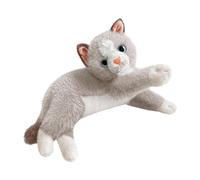 DuskHaven Giocattolo Realistico a Forma di Gatto, Adorabile, Ideale per Camerette, Soggiorni, Come Decorazione O Oggetto di Scena per Fotografie, Radice di Loto Bianca