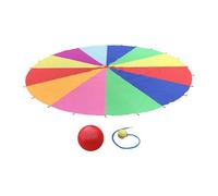 DuskHaven Gioco da Spiaggia con Ombrellone Arcobaleno, Gioco di Festa con Paracadute Arcobaleno, Gioco Cooperativo, Gioco di Sport con La Palla, Gioco Interatti, 500cm