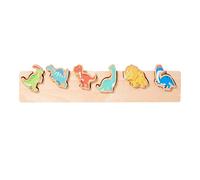 DuskHaven Gioco Puzzle Abbinamento Colori Blocchi Impilabili Gioco Tavolo Legno Stimola Osservazione Abilità Manuali, Dinosauro