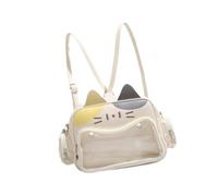 DuskHaven Ita Bag Donna Borsa Tracolla Trasparente Portatile Pu Zaino Portaoggetti Multiplo Tote Cat Shape Adatta per Shopping Tempo Libero Scuola, Giallo