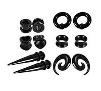 DuskHaven Kit di 12 Pezzi per Dilatare I delle Orecchie con Tunnel da 6 Mm/8 Mm/10 Mm E Gioielli per Il Corpo, 10mm