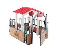 DuskHaven Modello Realistico, Accessori per Recinzione per Cavalli per Layout di Tavolo da Sabbia, Marrone e Grigio