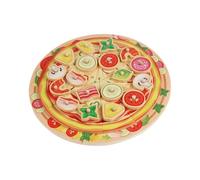 DuskHaven Pizza Giocattolo in Legno Taglia E per Bambini Set Cucina Finta Alimenti Realistici Sviluppo Abilità Manuali E Sociali Consigliato per Gioco, Style a