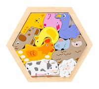 DuskHaven Puzzle, Blocchi Impilabili Educativi, Gioco Geometrico in Legno Che Sviluppa Intelligenza, capacità Motorie. Adatto a Bambini E Ba, Pollame
