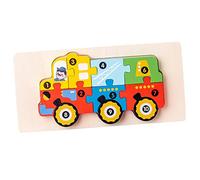 DuskHaven Puzzle in Legno per La Scuola E L'asilo, Puzzle per L'apprendimento Precoce dei più Piccoli, Puzzle di Veicoli per Bambini E Bambine, Auto di ingegneria