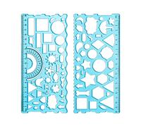 DuskHaven Righello Geometrico Multifunzionale, Resistente, Leggero E Portatile, Modello da Disegno per Architettura, Misurazione, Forniture per Ufficio, Edilizi, Blu