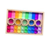 DuskHaven Set Blocchi Costruzioni Acrilico Legno Bambini Gemme Rettangolari Trasparenti Educazione Sensoriale Creatività Unica Organizzazione Facile Adatto per, Style B, Taglia unica bambino