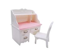 DuskHaven Set di Scrivania E Sedia in Miniatura per Casa delle Bambole in 1:6, Modello di Scena Fai-da-Te, Accessori Decorativi per Quaderni per Casa, Impostare