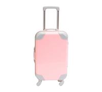 DuskHaven Valigia per Bambole da 18 Pollici, Mini Valigia da Viaggio, Mini Trolley, Bagaglio a Rotelle in Miniatura, Decorazione per Natale, Rosa