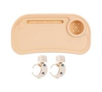 DuskHaven Vassoio Universale per Snack, Accessorio per Vassoio, Vano Portaoggetti per Accessori, con Portabicchiere Rimovibile, Arancione Chiaro