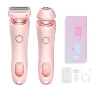 Duskofficial Razor,Duskofficial The Glide Pro 3.0 Portable Ladies Shaver, 2 in 1 Electric Waterproof Shaver Razors Bikini Trimmer for Women, for Leg Arm Underarm Pubic Area (Pink)