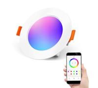 DUSKTEC Faretti LED da Incasso per Cartongesso Alexa RGB 7W, set da 1, Faretti Soffitto Smart Bluetooth 220V Cambia Colore Colorati Intelligenti, Spot LED Bluetooth Multicolore