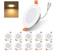 DUSKTEC Faretti Led da Incasso per Cartongesso Bianco Caldo 2700K Set di 10 | Faretti Led Soffitto 7W 660 Lumen, AC 220-240V Faretto Led Interno IP44 Diametro Foro 68-90mm, Ultrasottili 25mm