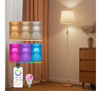 DUSKTEC Lampada Da Terra Intelligente Per Soggiorno Cambio Colore RGB | Compatibile Con Alexa E Controllo Tramite App, 16 Milioni Di Colori, Dimmerazione Dall'1% Al 100%, Musica Sincronizzata