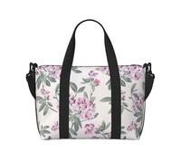 Dusky Rose Print obliquo attraverso Hand Travel Bag Poliestere Donne Uomini Duffel Overnight Duffel Carry-on Tote Bag, Nero, Taglia Unica, Nero, One Size