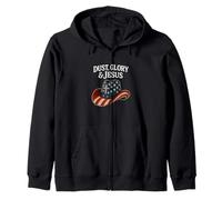 Dust Glory And Jesus Western Cowboy Hat Cross Bandiera Americana Felpa con Cappuccio